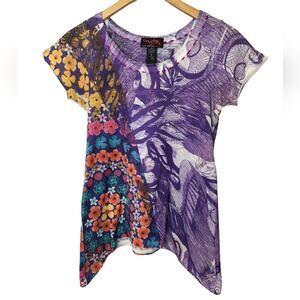 Custo Barcelona Boho print unique tee 2 Small